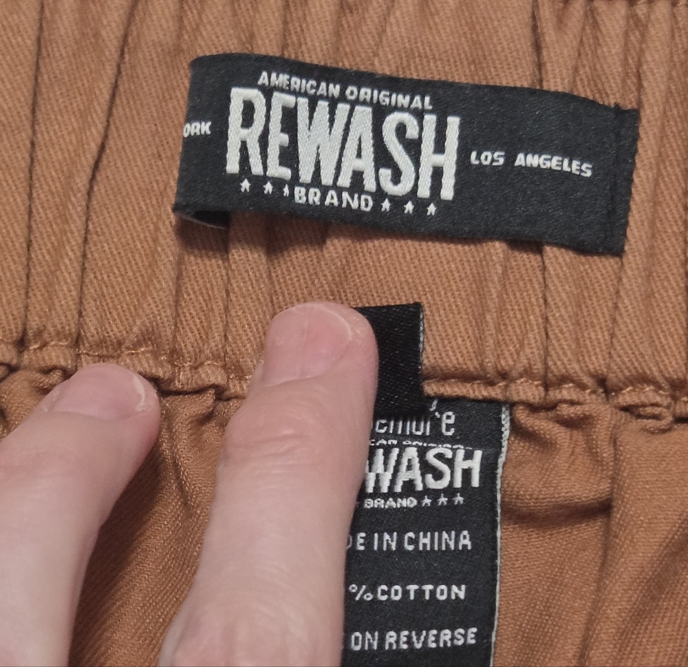 ​Rewash Wide Leg Khaki Pants Brown Rust Coastal Boho Casual 100% Cotton Sz S - Picture 10 of 10